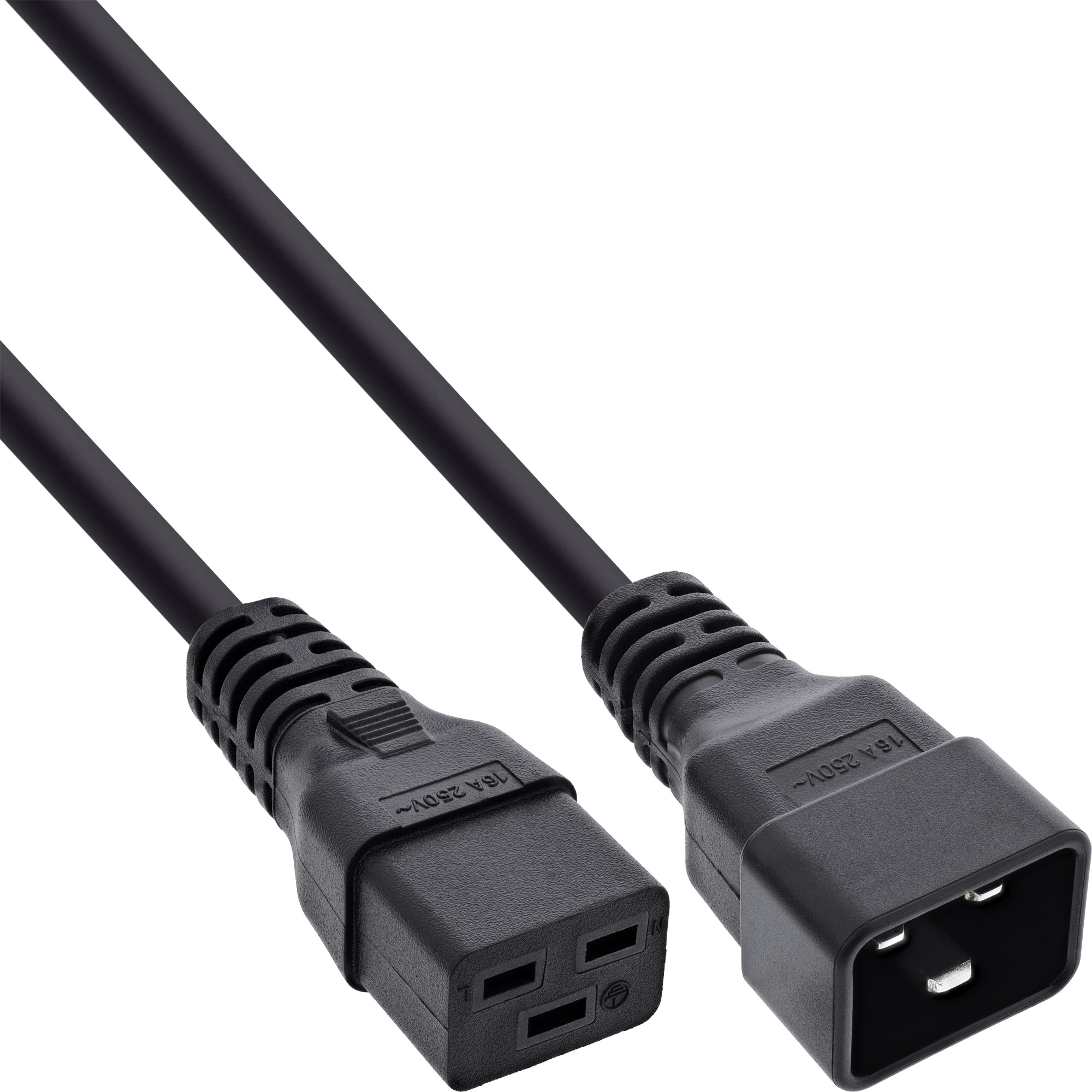 Inline® KaltgeräteverLängerung 16A, C19 auf C20, 7,5m