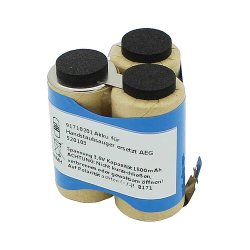 Akku für Handstaubsauger NiMH 3,6V 1500mAh ersetzt AEG 520103