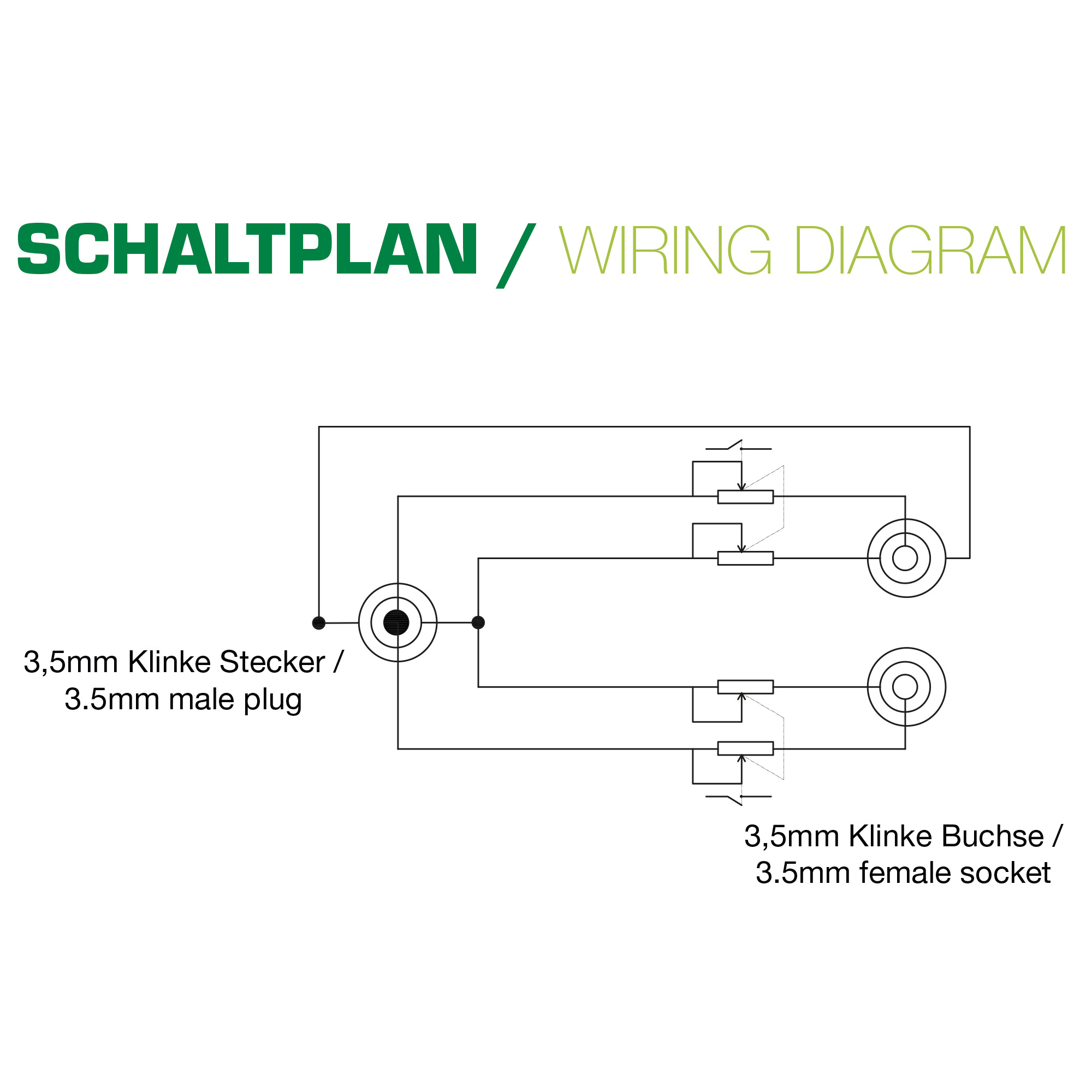 0.25m - Inline® Slim Audio Y-Kabel Klinke 3,5mm ST an 2x BU, mit Lautstärkeregler