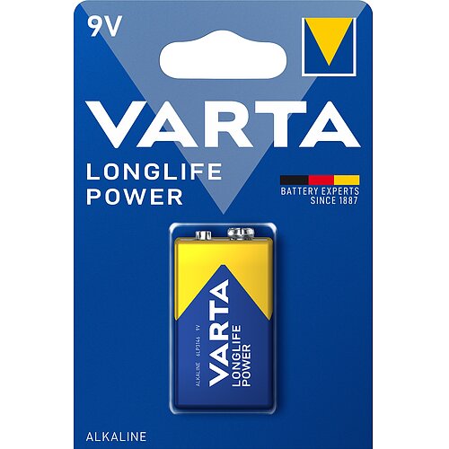Varta Longlife Power 9V Block 6LR61 Alkaline Batterie - 10er Verpackung