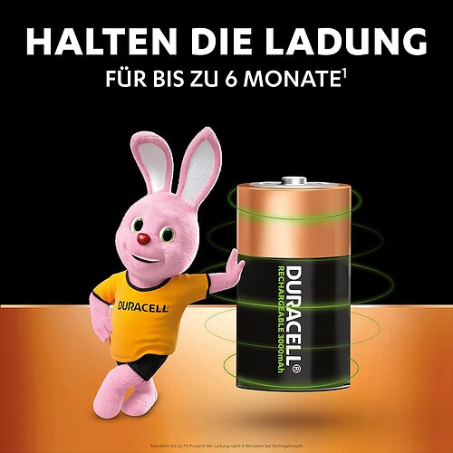 Duracell NiMH Mono D 3000mAh HR20 Recharge Akku - 2er Verpackung