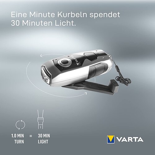 Varta Dynamo Light Taschenlampe 17680 - inkl. Akku