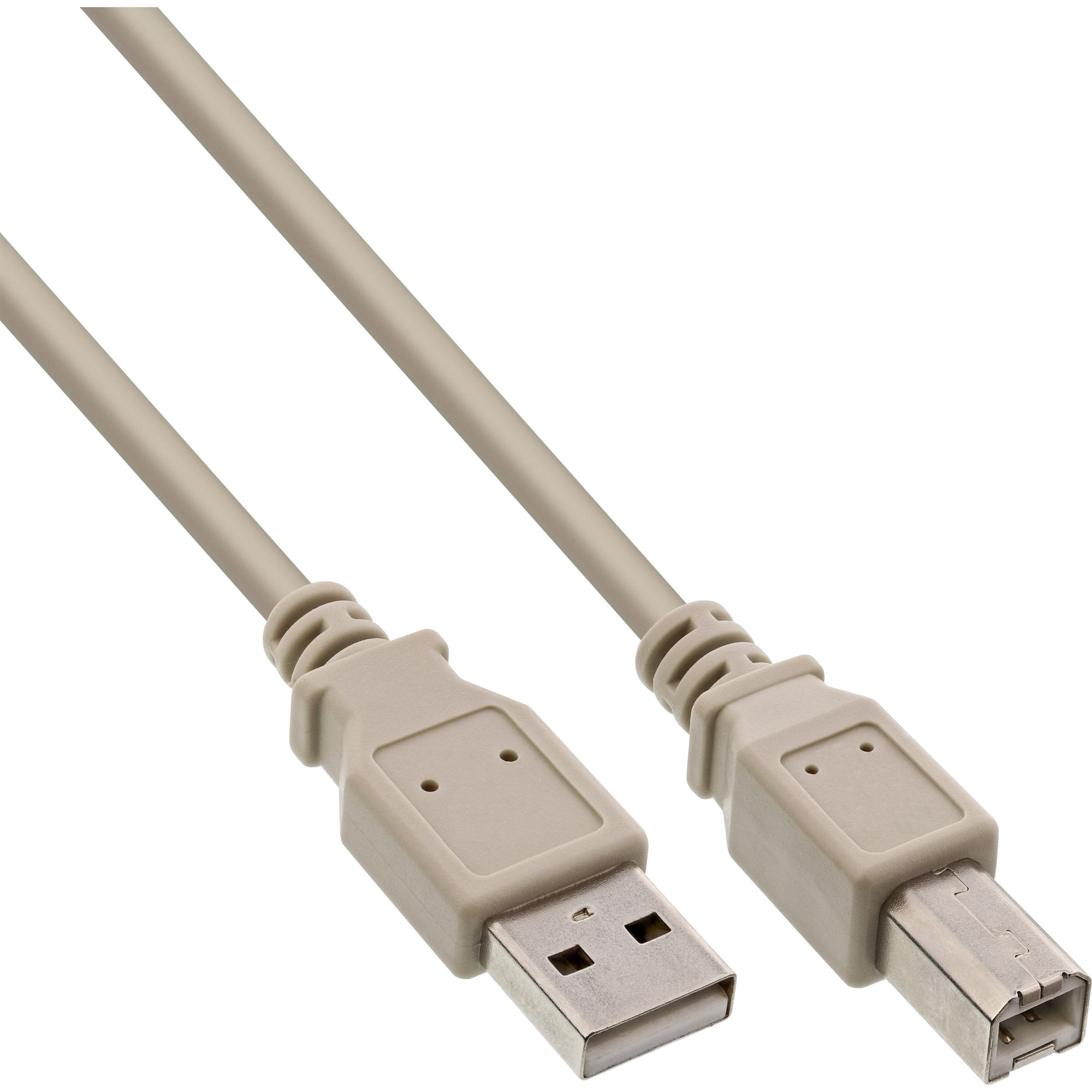 Inline® USB 2.0 Kabel, A an B, beige, 1m