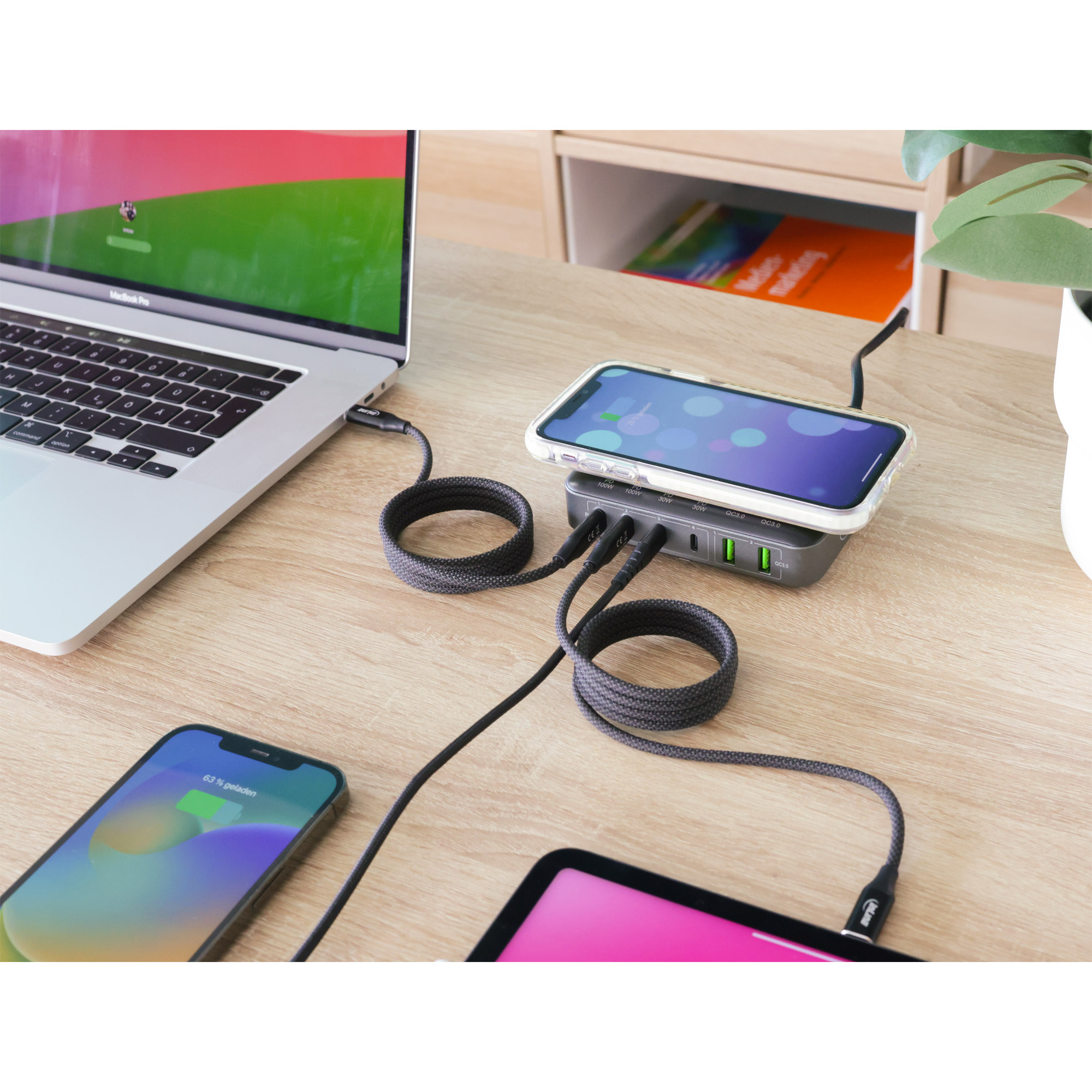 Inline® Qi Powerstation Multiport, Netzteil, Ladegerät, Wireless charging