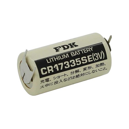 FDK / Sanyo Lithium CR17335SE 2/3A 3V mit Printanschluß ++- 7,6mm Rastermaß FDK / Sanyo Lithium CR17335SE 2/3A 3V mit Printanschluß ++- 7,6mm Rastermaß