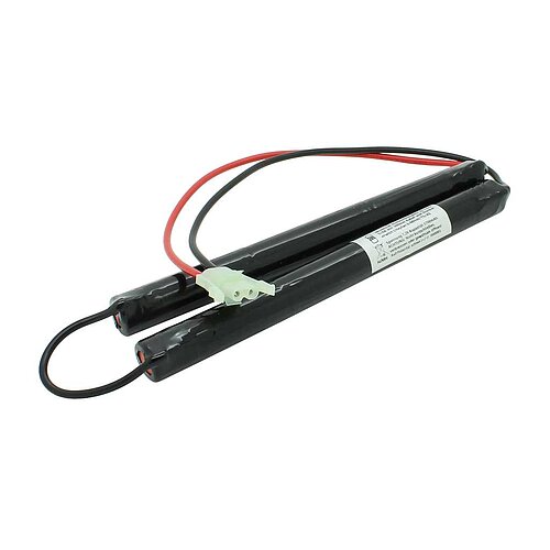 Notleuchtenakku NiMH 7,2V 3600mAh 2x L1x3 5/4A mit 300mm Kabel und Stecker ersetzt Liteplan 6/MH40/TS/AS