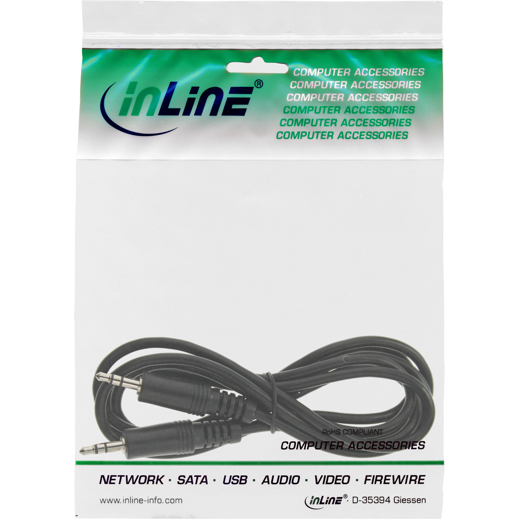 1.5m - Inline® Klinke Kabel, 3,5mm Stecker / Stecker, Stereo 1.5m - Inline® Klinke Kabel, 3,5mm Stecker / Stecker, Stereo