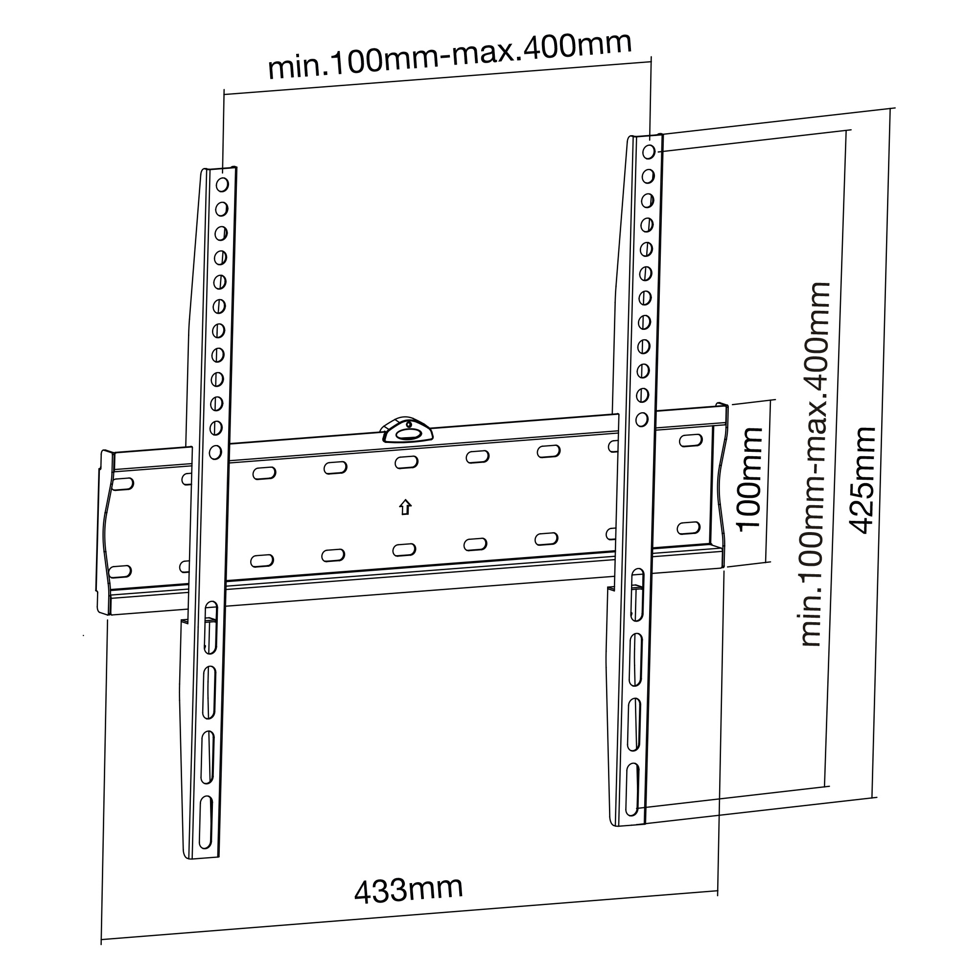 Inline® Basic Wandhalterung, für Flach-TV 81-140cm (32-55"), max. 40kg