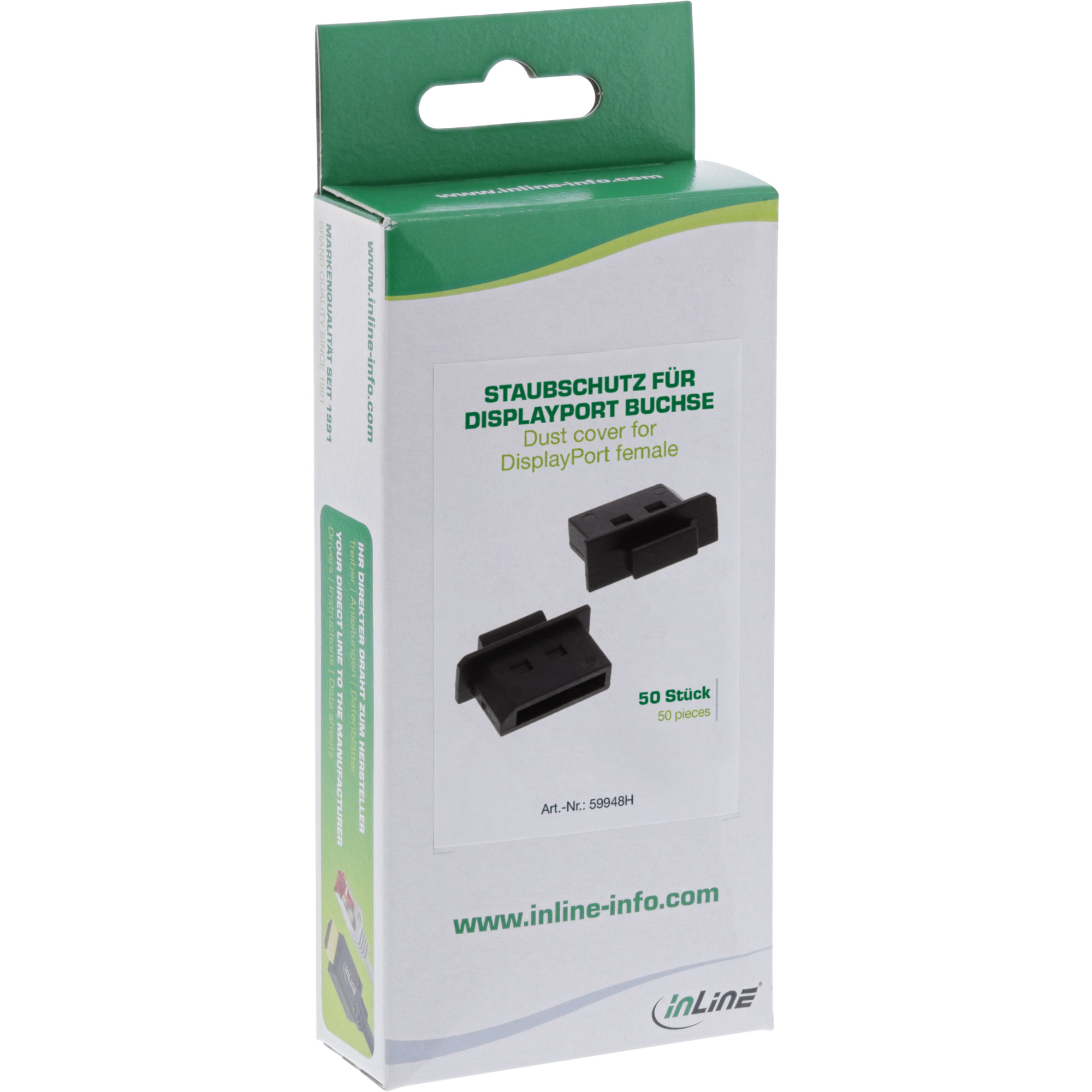 Inline® Staubschutz, für DisplayPort Buchse schwarz 50er Pack