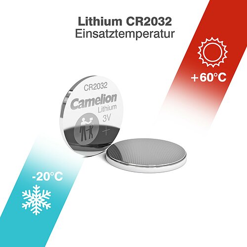 Camelion CR2032 Lithium Knopfzelle 3V - 5 Batterien - 1 x 5er Streifen Camelion CR2032 Lithium Knopfzelle 3V - 5 Batterien - 1 x 5er Streifen