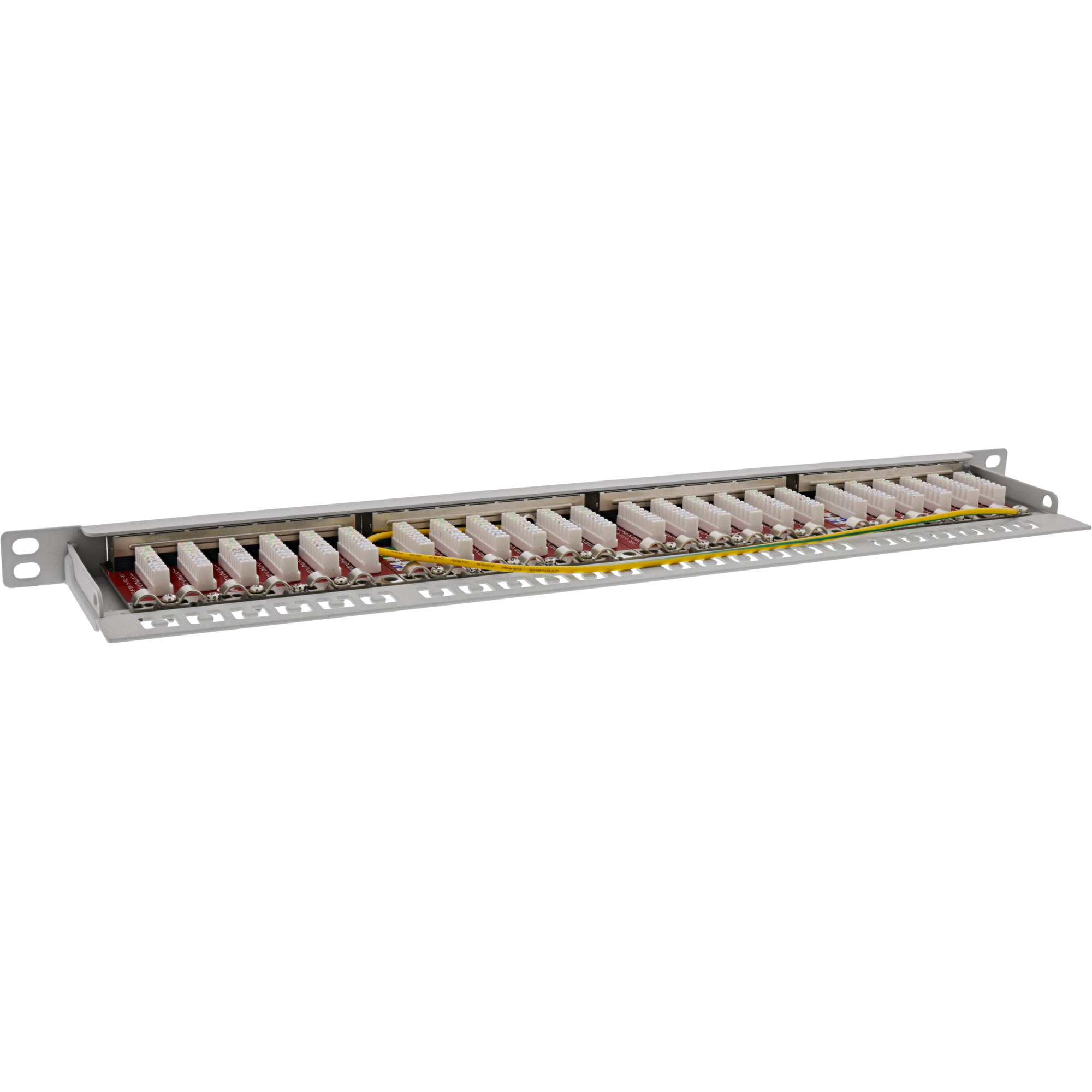 Inline® 19" Patchfeld Cat.6A 0,5 HE 24-fach, mit Staubschutz, grau