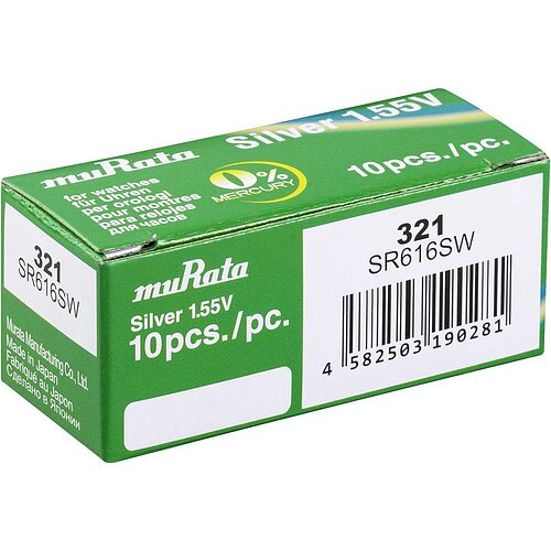 10x SR616SW SR65 321 Silberoxid Batterie Murata 1,55 V