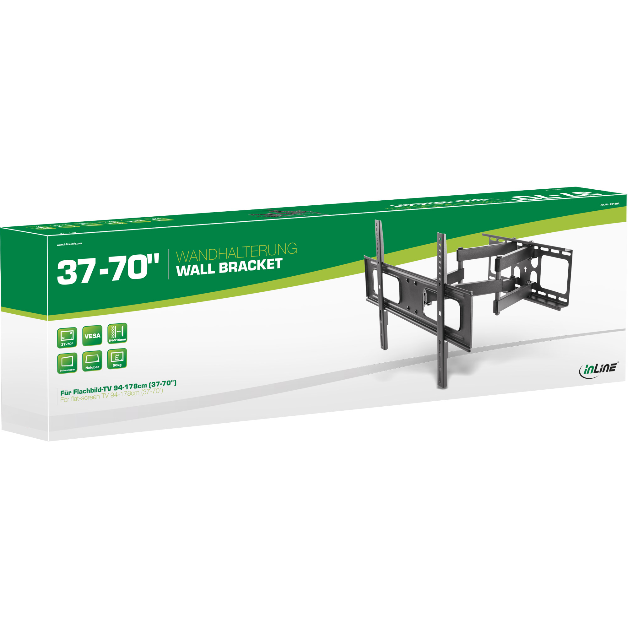 Inline® Wandhalterung, für Display 94-178cm (37-70"), max. 50kg