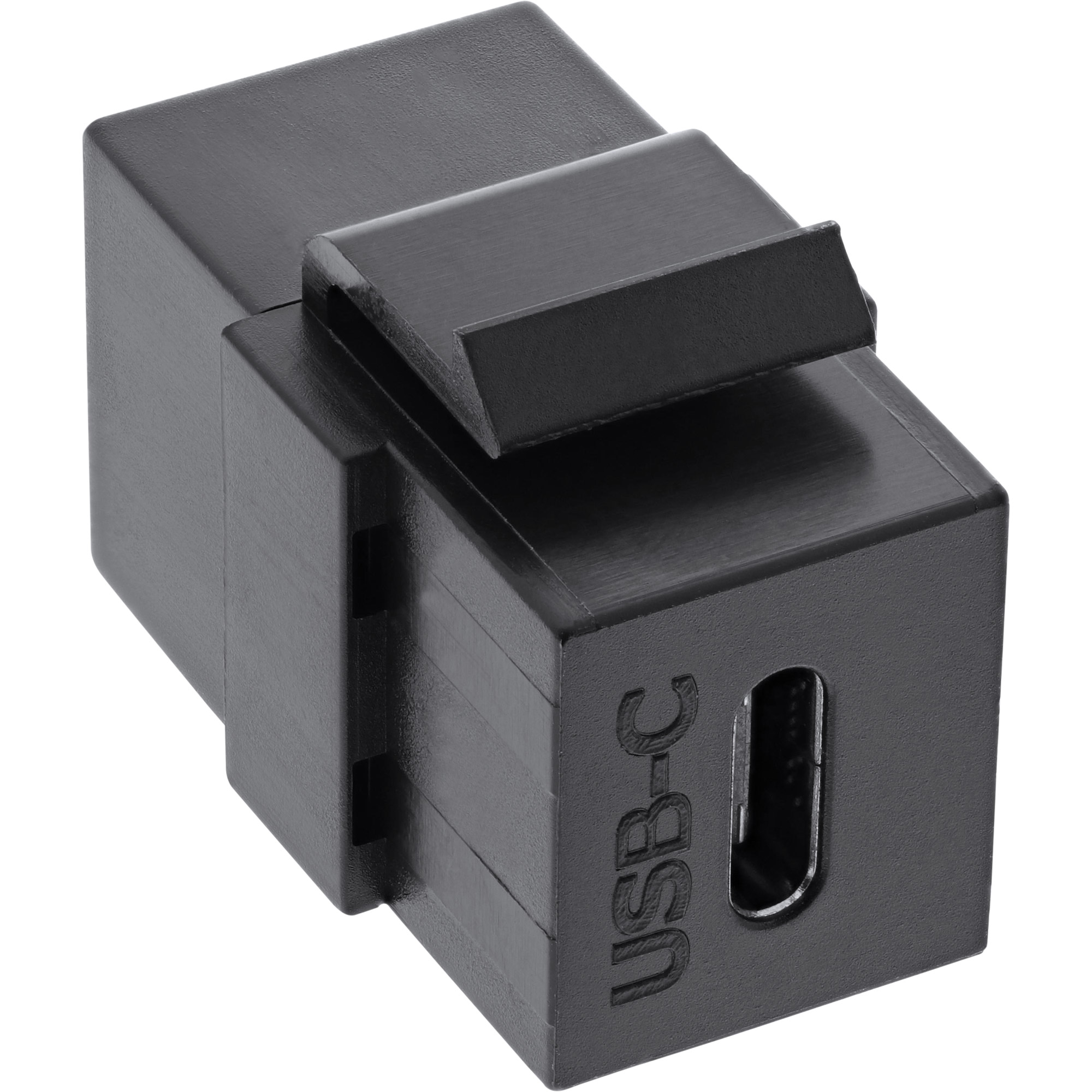 Inline® USB 3.2 Keystone Snap-In Einsatz, USB-C Buchse / Buchse, schwarz