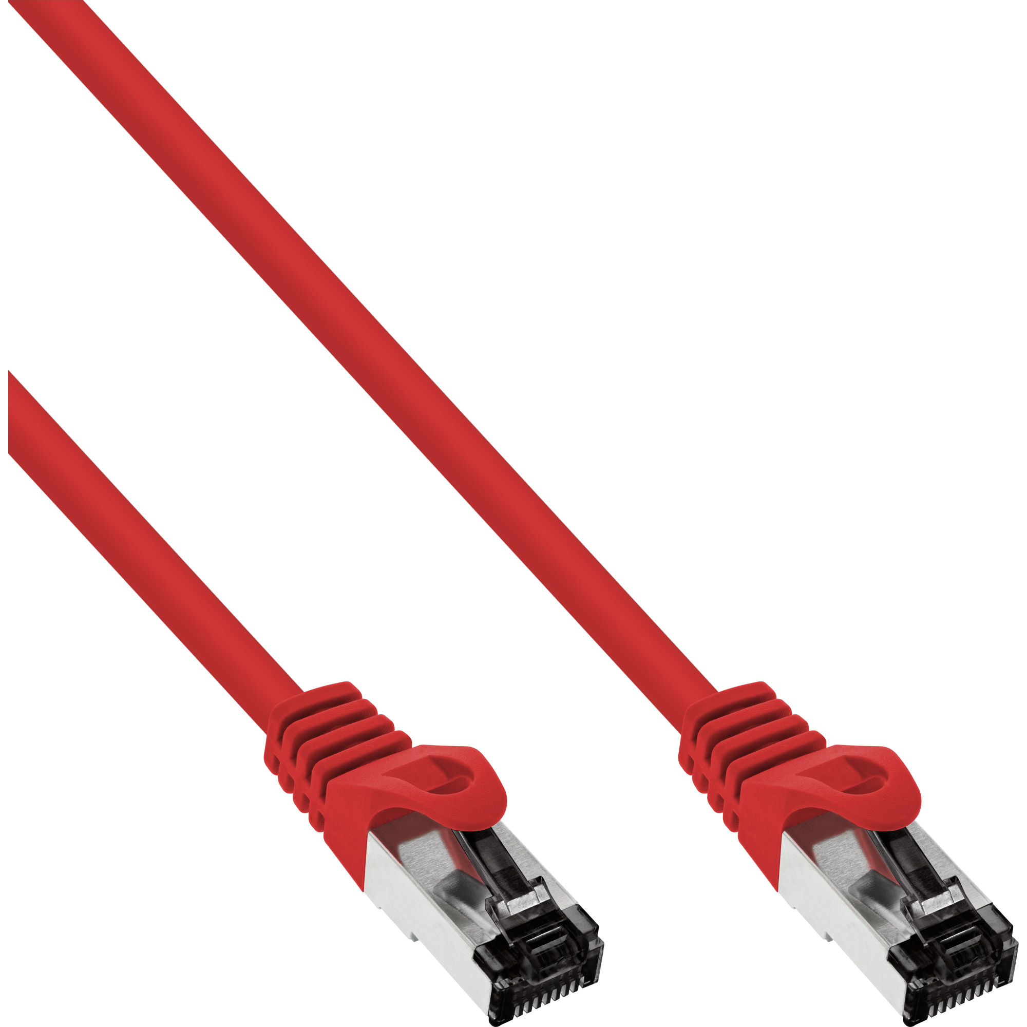 Inline® Patchkabel, S/FTP (PiMf), Cat.8.1, 2000MHz, halogenfrei, rot, 0,25m