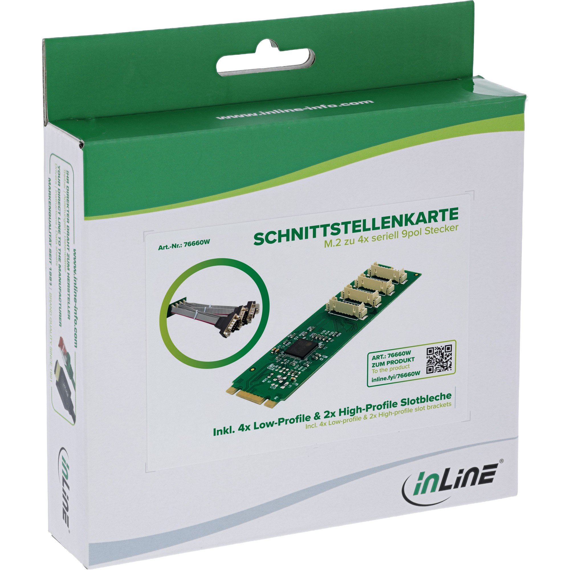InLine® Schnittstellenkarte M.2 zu 4x seriell 9pol Stecker