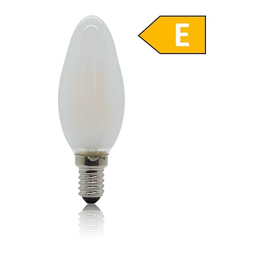 BP Filament LED Kerzenlampe E14 0,8W warm weiß matt