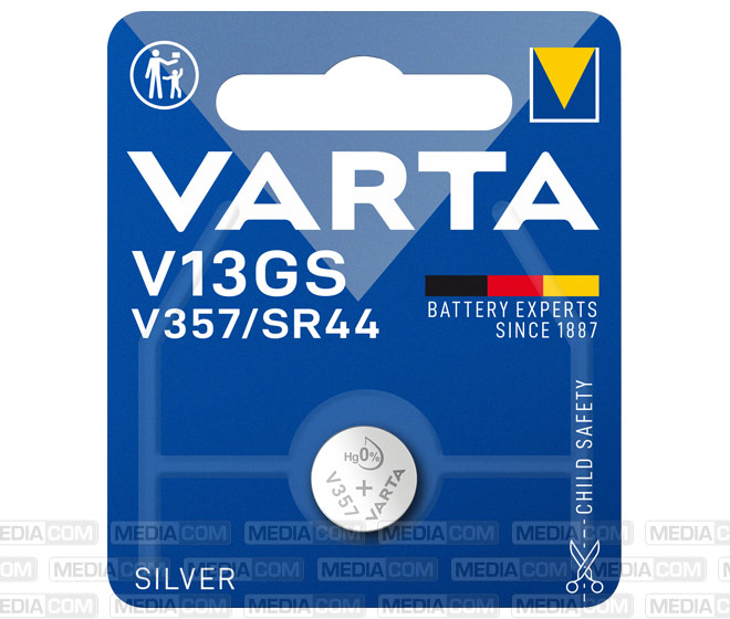 Batterie Silver Oxide, Knopfzelle, V13GS, SR44, 1.55V