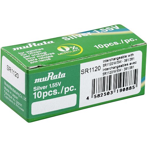 10x SR55 391 / 381 MultiDrain Silberoxid Batterie Murata ex Sony 1,55 V