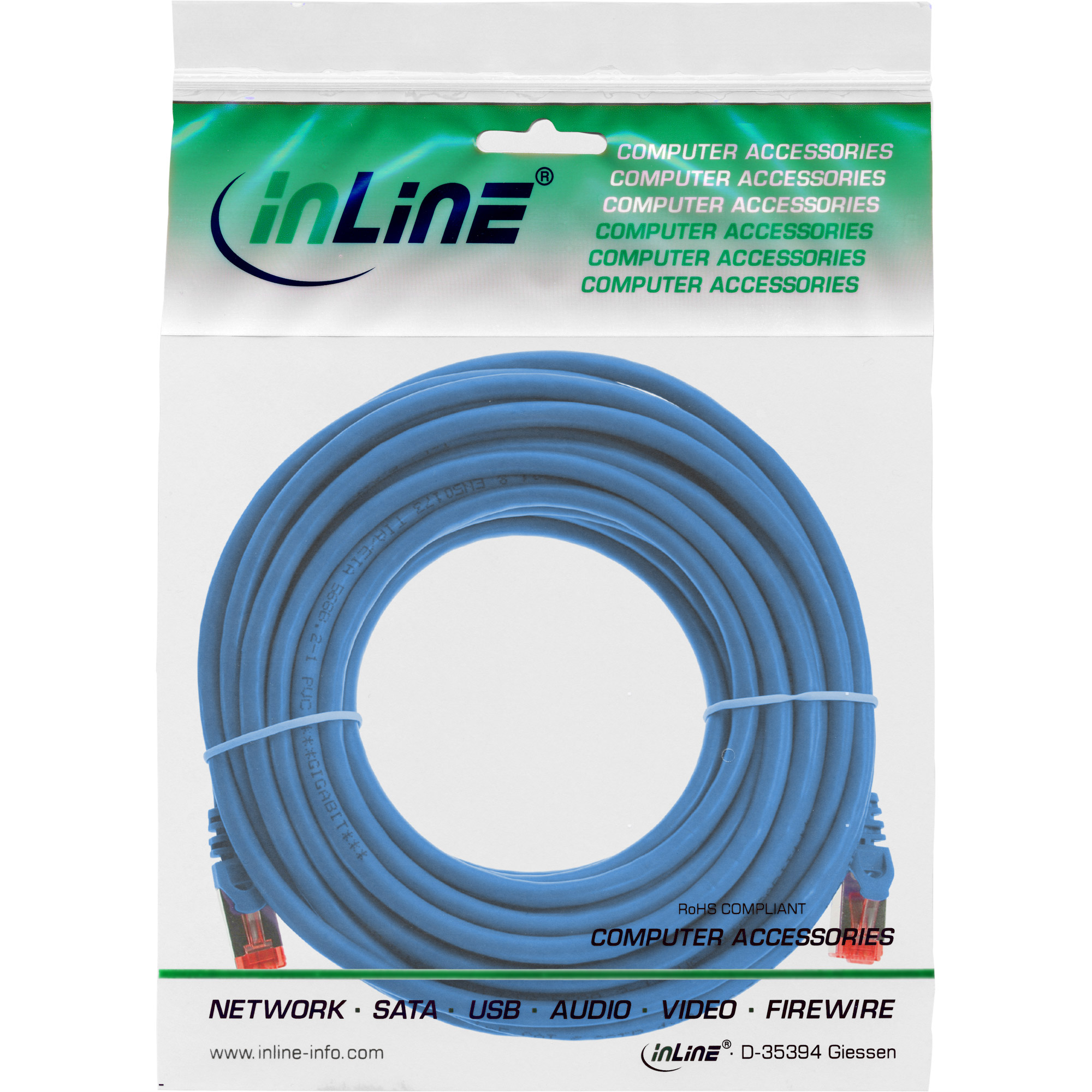 Inline® Patchkabel - S/FTP (PiMf) - Cat.6 - halogenfrei Kupfer - Blau - 7,5m Inline® Patchkabel - S/FTP (PiMf) - Cat.6 - halogenfrei Kupfer - Blau - 7,5m