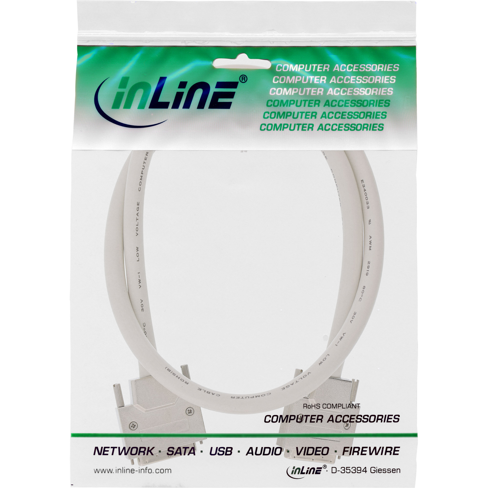 Inline® SCSI U320 Kabel, 68pol micro Centronics (VHD) Stecker / Stecker, 1,8m Inline® SCSI U320 Kabel, 68pol micro Centronics (VHD) Stecker / Stecker, 1,8m