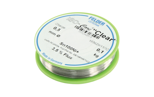 Lötzinn auf Rolle FELDER ISO-Core ''Clear'', 0,5mm, 100g, bleifrei (Sn100%Ni+)