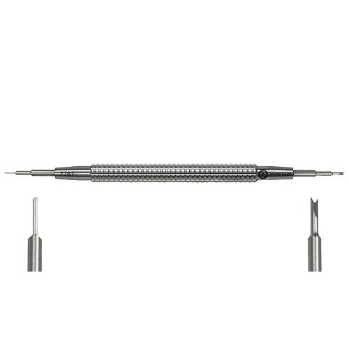 Bergeon 7767-F Federstegwerkzeug Edelstahl Inox- 145 mm lang Griff mit speziellem Profil