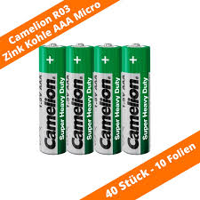 40x Camelion Super Heavy Duty AAA Micro R03 Zink Kohle Batterie 40x Camelion Super Heavy Duty AAA Micro R03 Zink Kohle Batterie