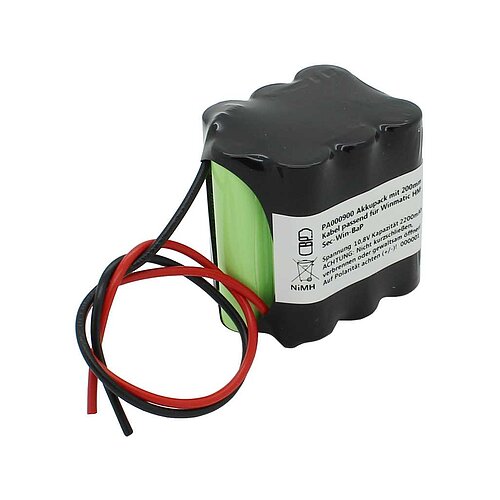 Akkupack NiMH 10,8V 2200mAh mit 200mm Kabel passend für Winmatic HM-Sec-Win-BaP