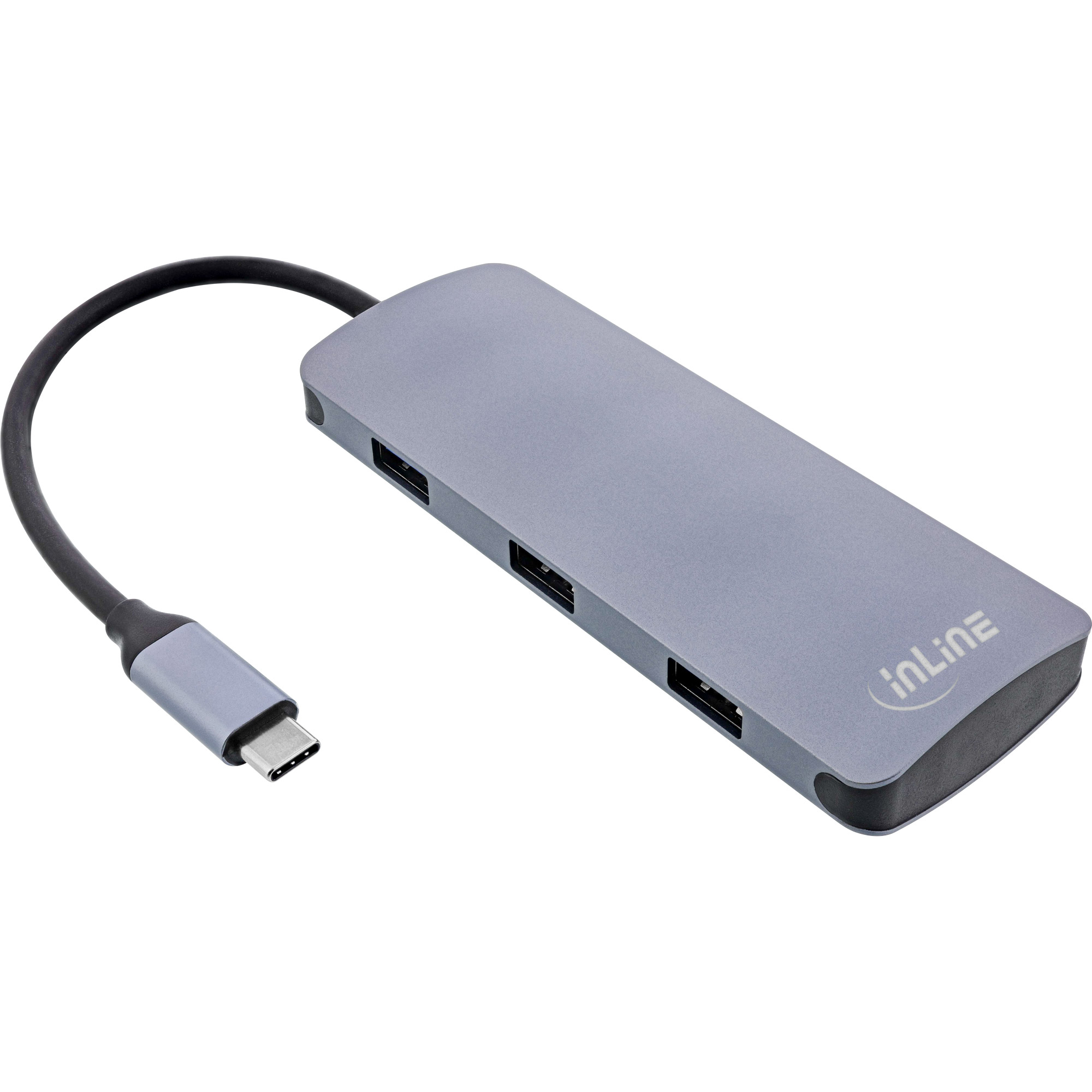 Inline® USB 3.2 Gen.2 Hub, 4x USB-C + 3x USB-A, PD 100W, Aluminium, grau Inline® USB 3.2 Gen.2 Hub, 4x USB-C + 3x USB-A, PD 100W, Aluminium, grau