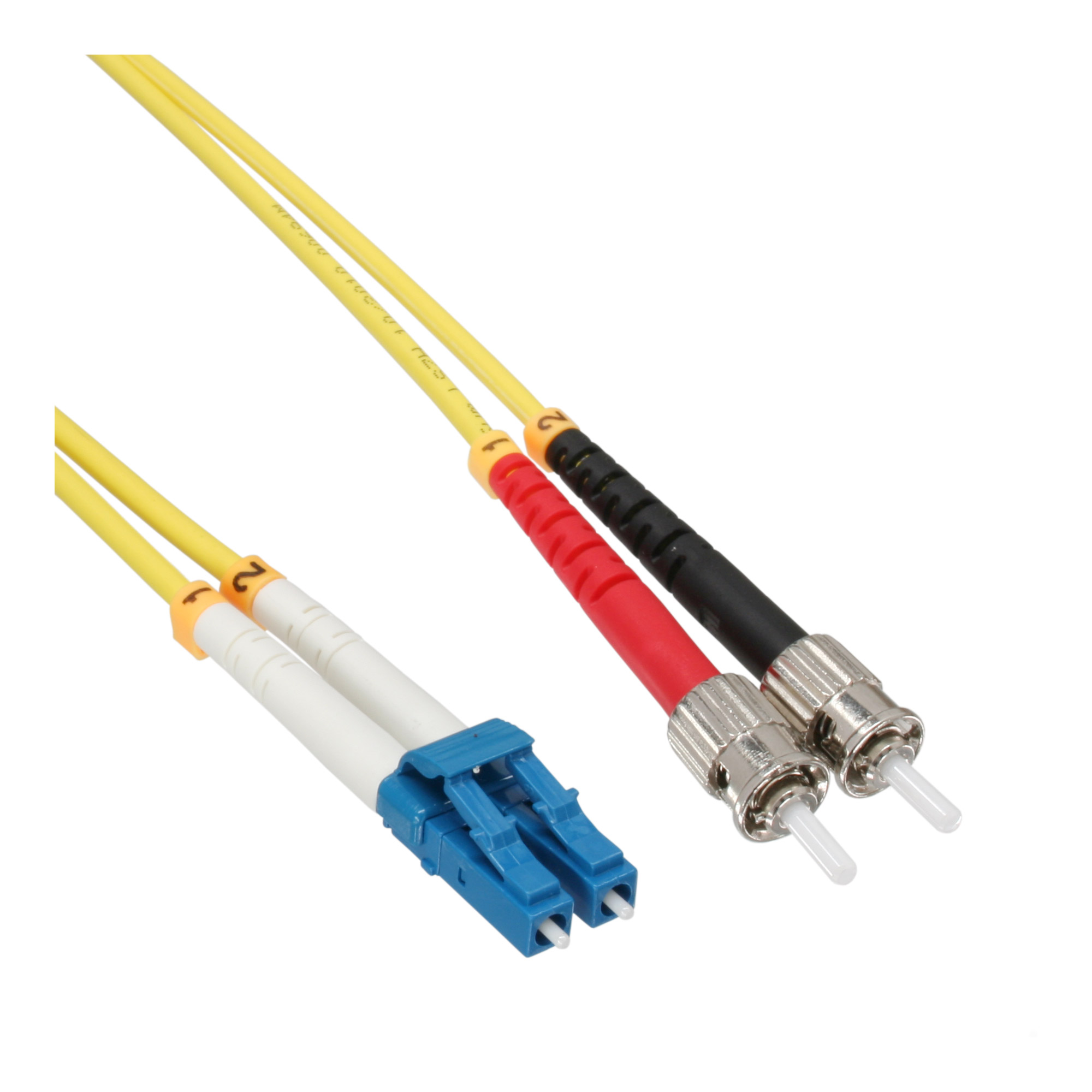 10m - Inline® LWL Duplex Kabel, LC/ST, 9/125µm, OS2