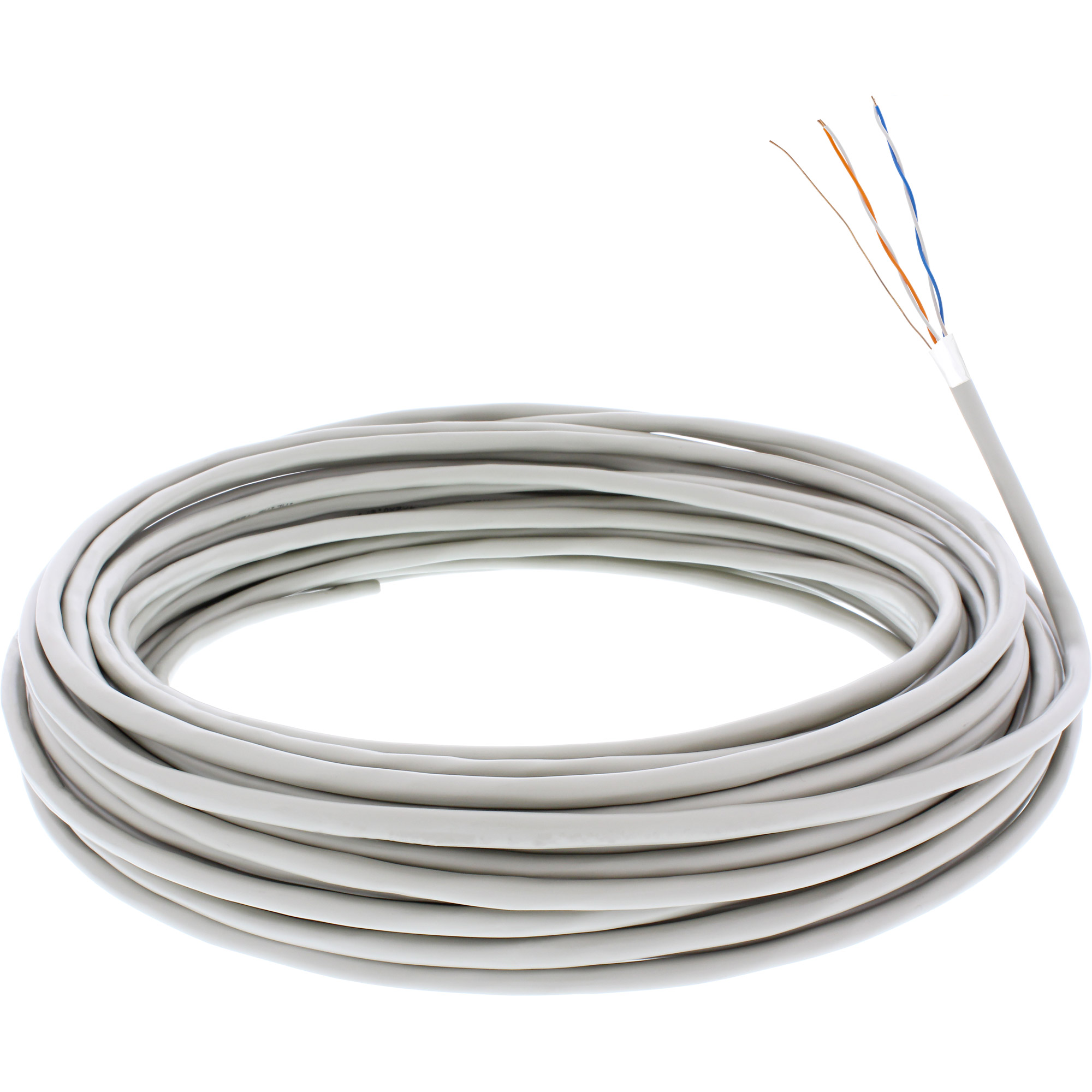 Inline® Telefon-Kabel 4-adrig, 2x2x0,6mm, zum Verlegen, 25m Ring