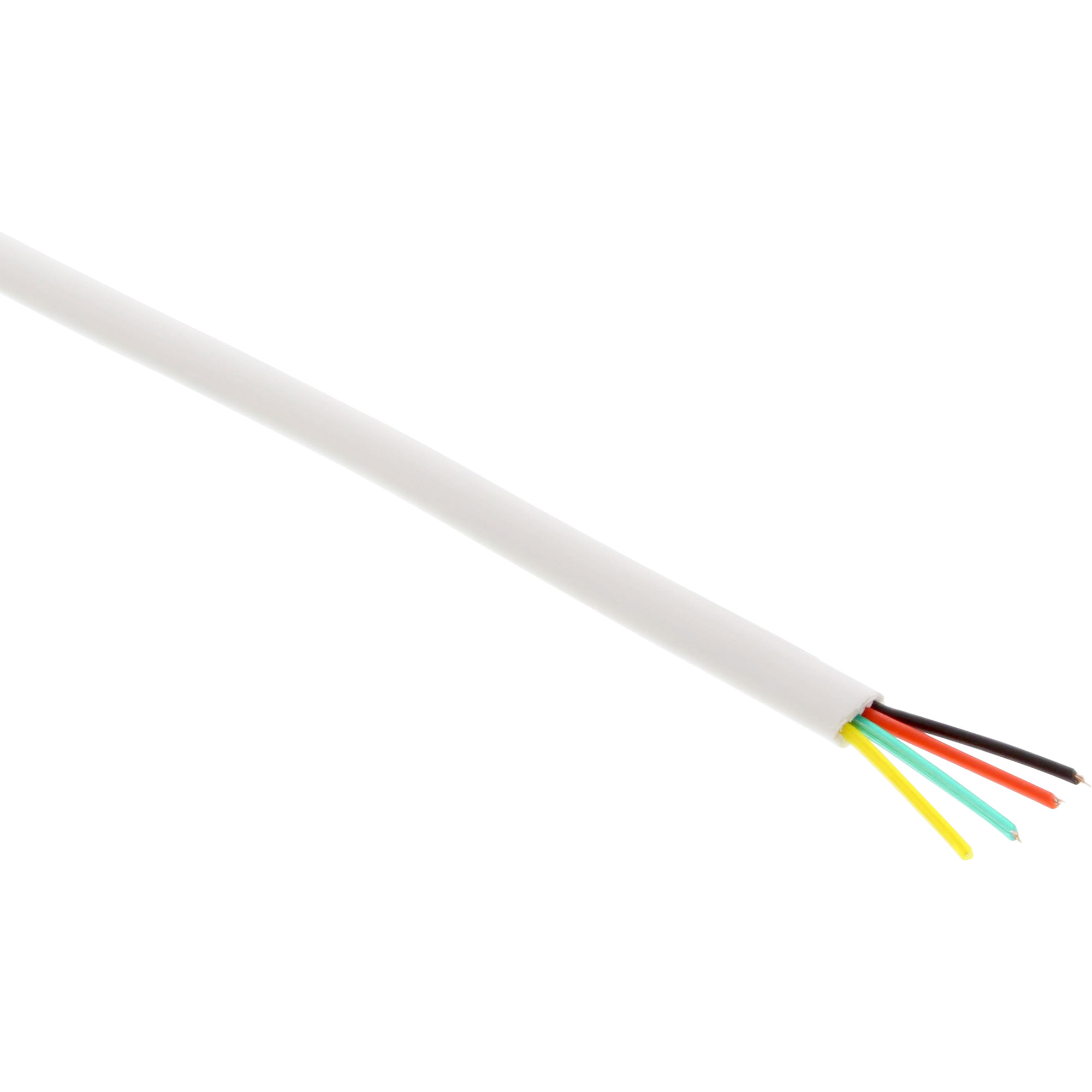 Inline® Modularkabel, 4adrig Flachband weiß, 100m Ring