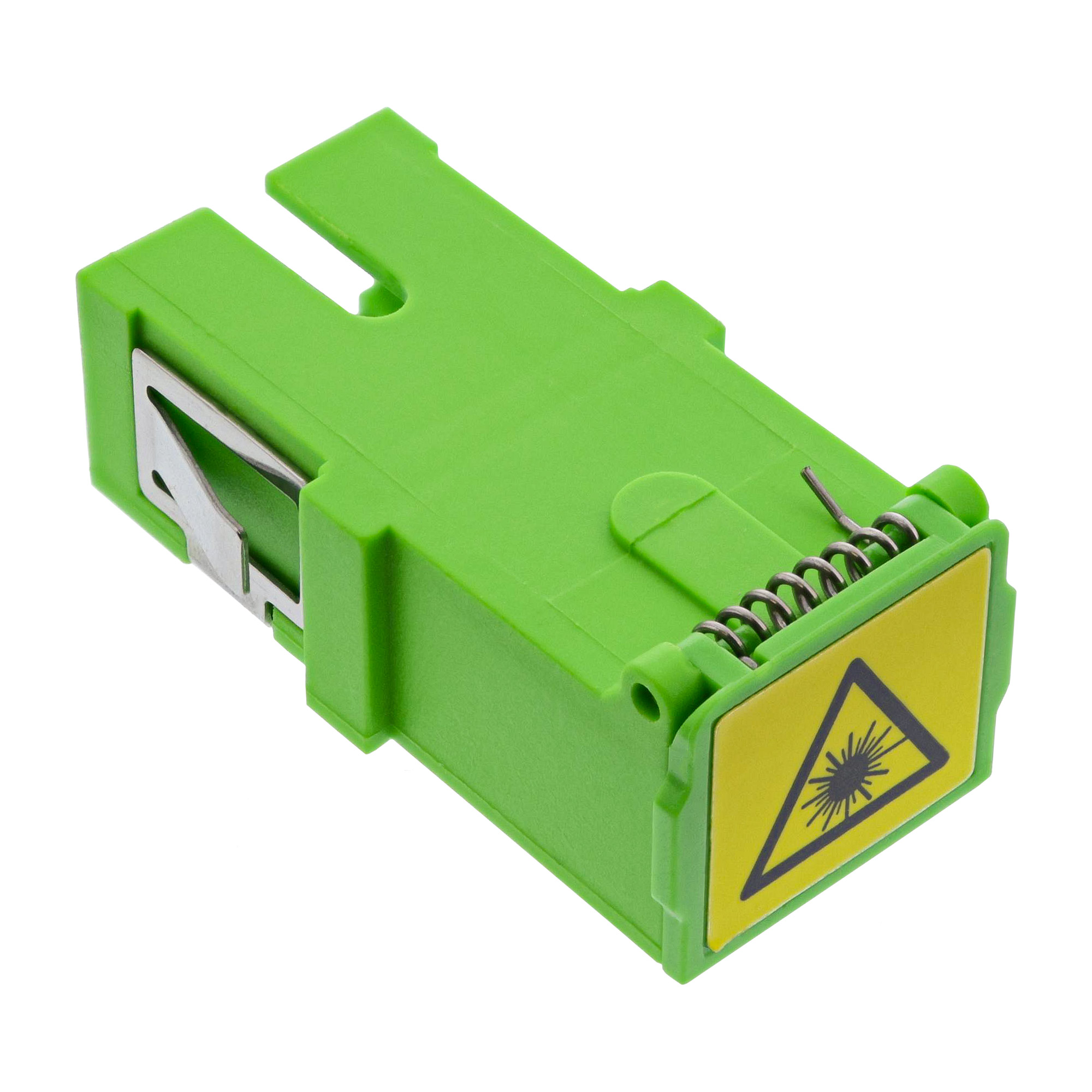 InLine® LWL-Kupplung, Simplex SC/SC, SM, Keramik-Hülse, mit Shutter, grün