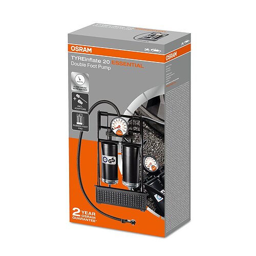 TYREinflate 20 ESSENTIAL Fuß-Luftpumpe Dual 1st. OSRAM