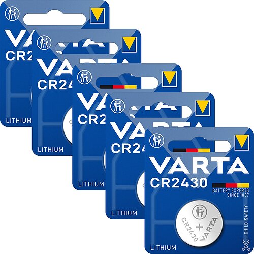Varta CR2430 Lithium Knopfzelle 3V Batterie 5er Verpackung