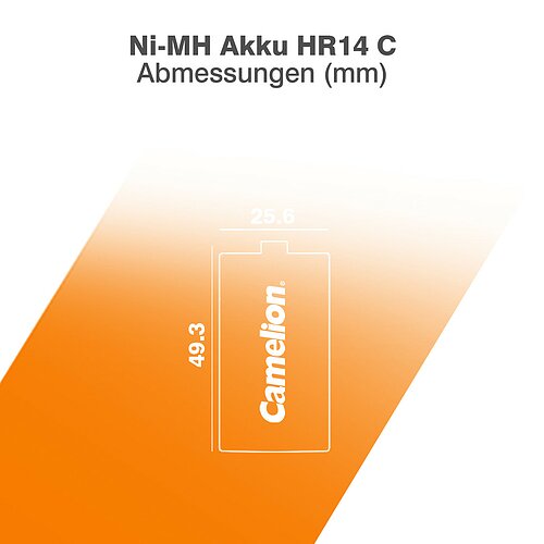 2x Camelion NiMH Baby C Akku 2500mAh HR14 Classic Akku