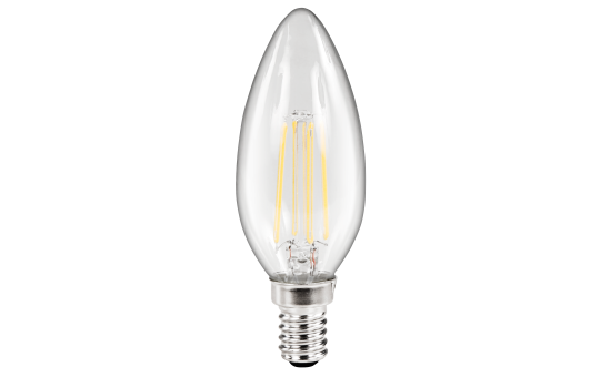 LED Filament Kerzenlampe McShine ''Filed'', E14, 4W, 490 lm, warmweiß, klar