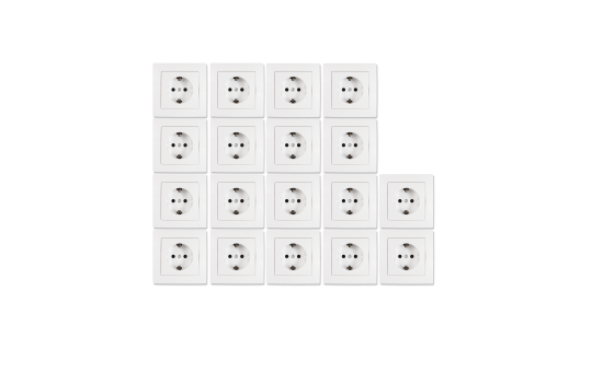 Schutzkontakt-Steckdose McPower ''Flair'' 250V~/16A, 18er-Pack, inkl. Rahmen