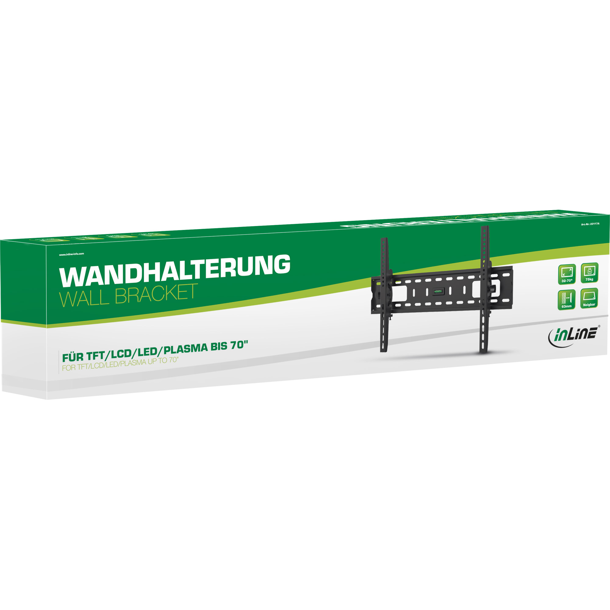 Inline® Wandhalterung, für TFT/LCD/LED/Plasma, 81-178cm (32-70"), max. 75kg