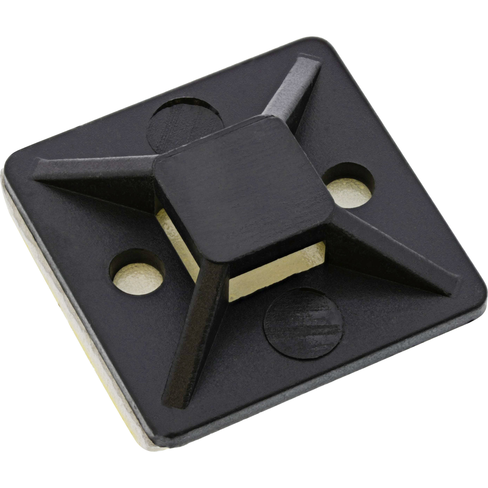Inline® Befestigungssockel für Kabelbinder, 40x40mm, selbstklebend, 10 Stück Schwarz