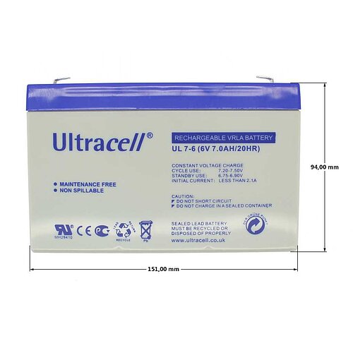 Ultracell UL7-6 6V 7Ah Ultracell UL7-6 6V 7Ah