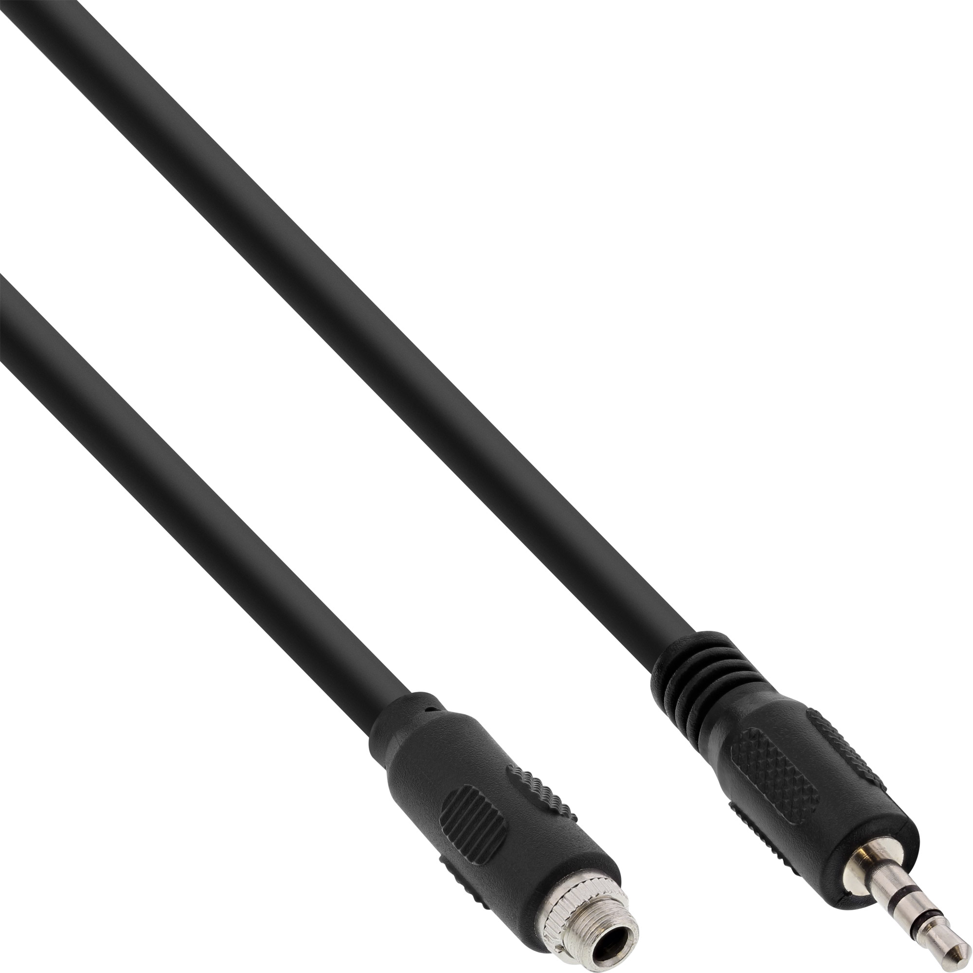 0.6m - Inline® Audio Adapterkabel, 3,5mm Stereo Stecker/Einbaubuchse mit Gewinde