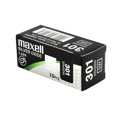 10x SR43SW 301 Silberoxid Batterie Maxell 1,55 V