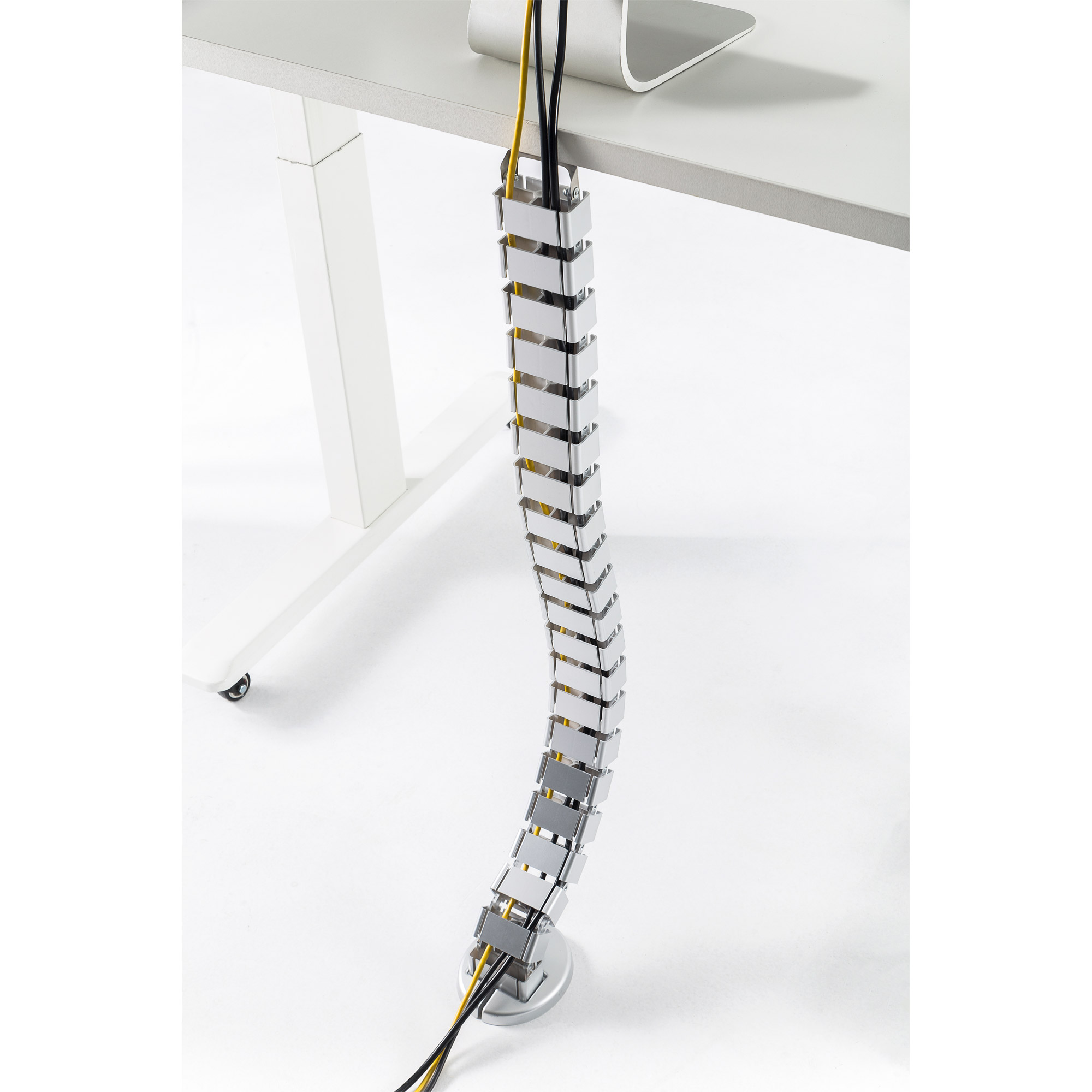 Inline® Kabelkanal flexibel für Höhenverstellbare Tische, 4 Kammern, grau