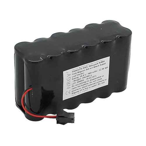 Akkupack NiMH 14,4V 900mAh F2x6 Mignon AA mit 40mm Kabel und Stecker Akkupack NiMH 14,4V 900mAh F2x6 Mignon AA mit 40mm Kabel und Stecker