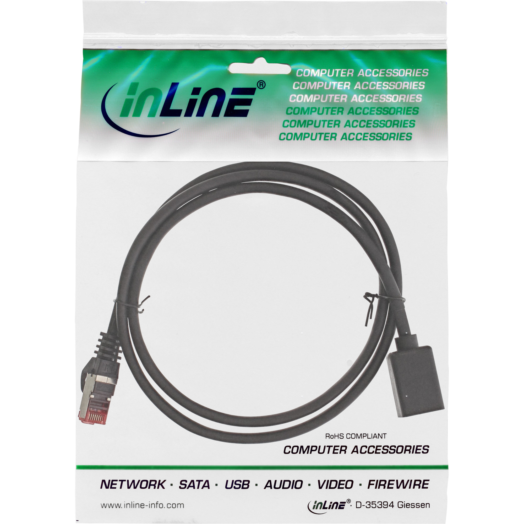 Inline® Patchkabel-Verlängerung - S/FTP (PiMf) - Cat.6 halogenfrei - 10m