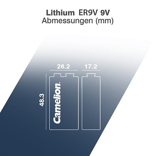 1x Camelion P7 9V Block 6FR22 Lithium Batterie