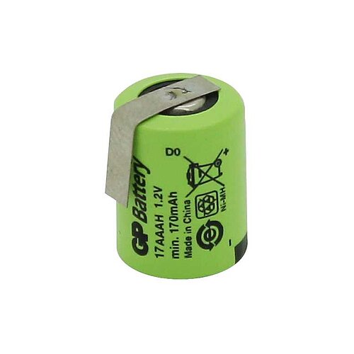 GP17AAAM NiMH-Akku 1/3AAA 1,2V 170mAh mit Lötfahne am + Pol GP17AAAM NiMH-Akku 1/3AAA 1,2V 170mAh mit Lötfahne am + Pol