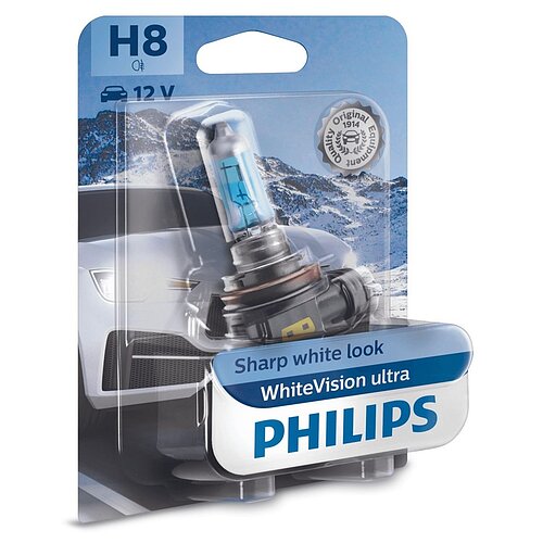 Philips H8 12V 35W PGJ19-1 WhiteVision Ultra 1 Stück